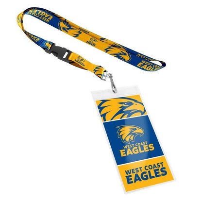 AFL Lanyard & Clear Card Holder - West Coast Eagles - Key Chain