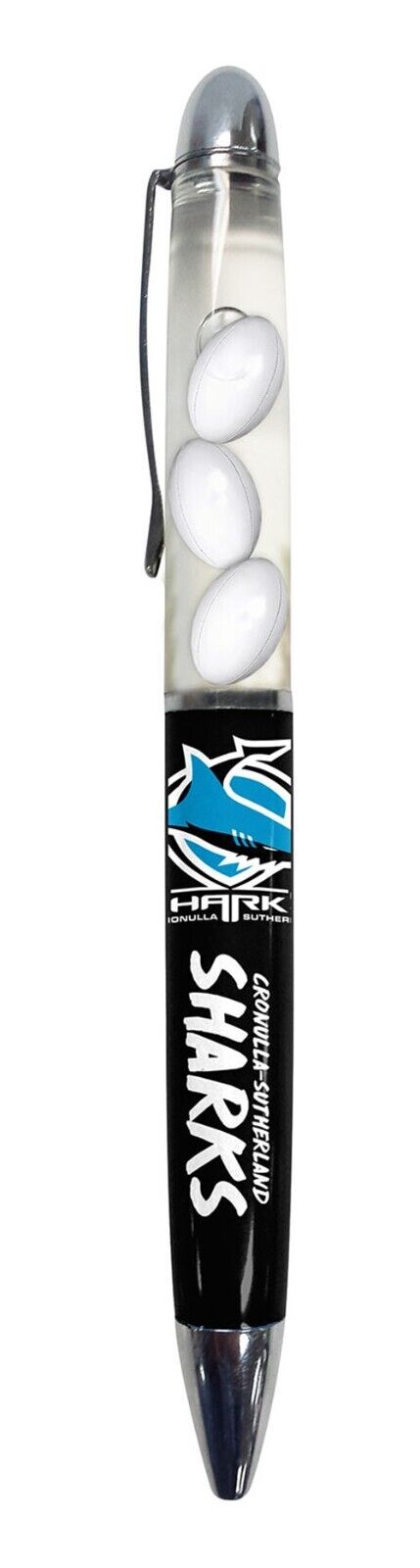 NRL Floating Pen - Cronulla Sharks - Twist Open - Black Ink