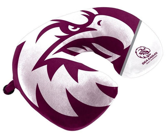 NRL Travel Pillow - Manly Sea Eagles - U Shaped - Neck Cushion