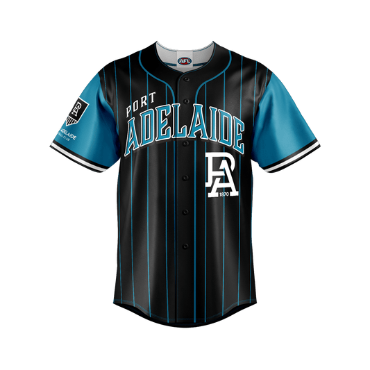 AFL 'Slugger' Baseball Shirt - Port Adelaide Power - Tee - Aussie Rules