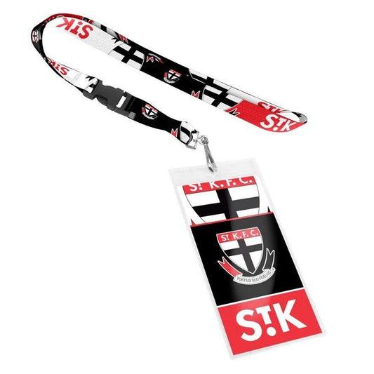 AFL Lanyard & Clear Card Holder - St Kilda Saints - Key Chain