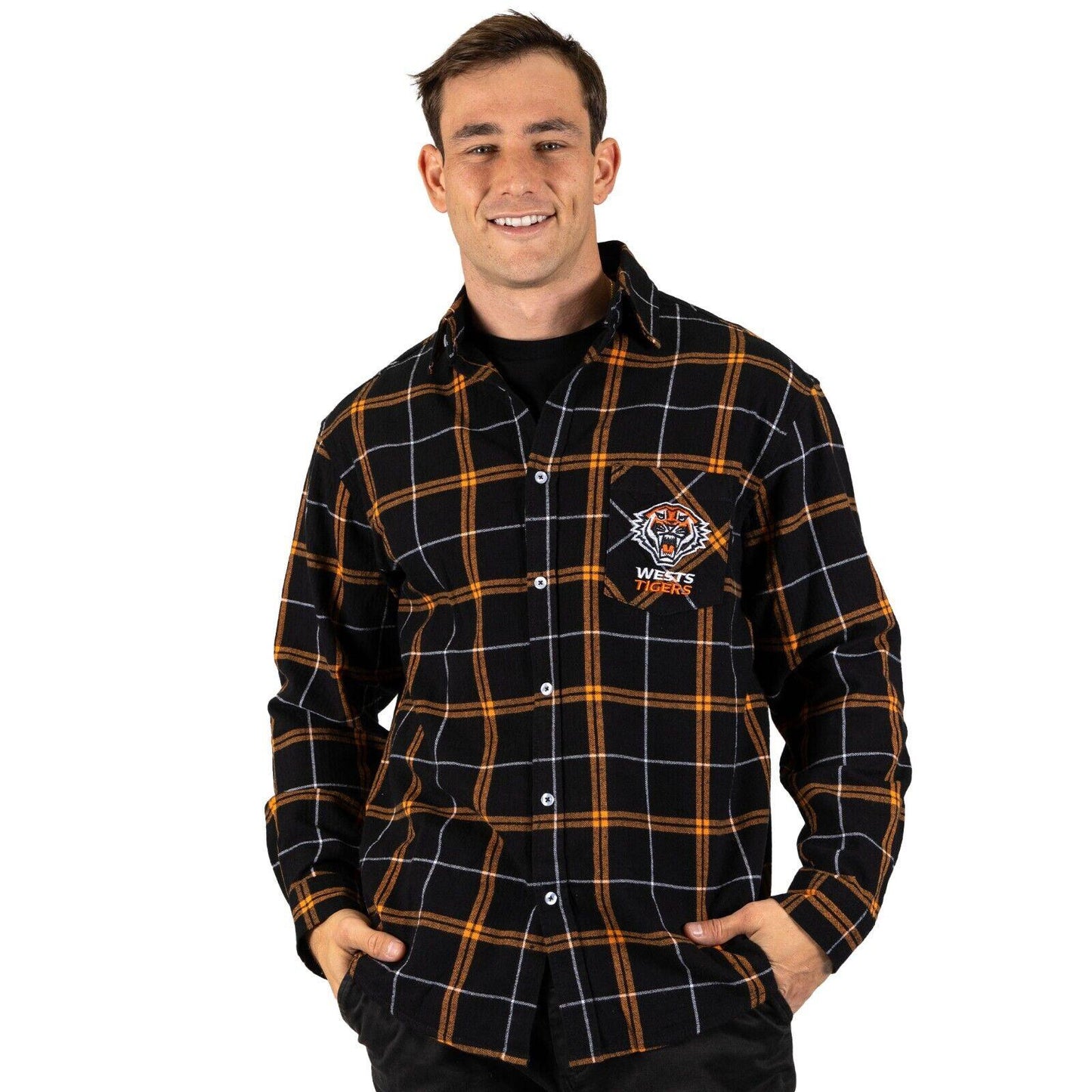 NRL 'Mustang' Flannel Polo - West Tigers - Flanno Shirt