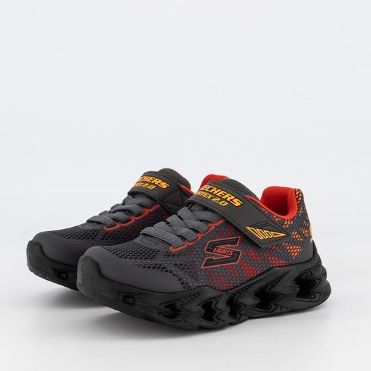 SKECHERS Vortex 2.0 Light Up - Charcoal/Multi - Shoe - Kids