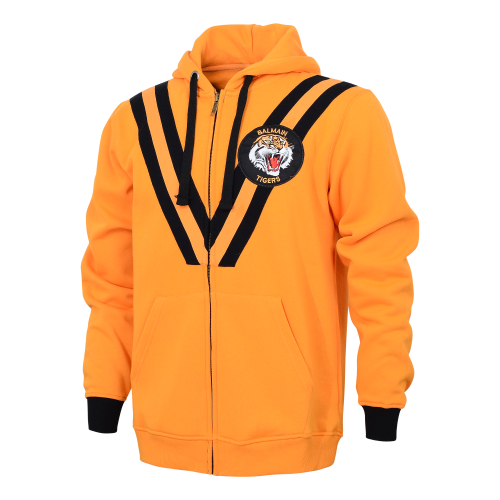 NRL Retro Zip Hoodie - West Tigers - Full Zip - Fleece - Jacket