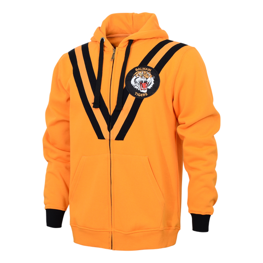 NRL Retro Zip Hoodie - West Tigers - Full Zip - Fleece - Jacket