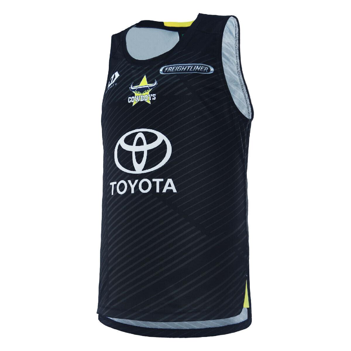 NRL 2024 ALT Training Singlet - North Queensland Cowboys - Black - Mens -DYNASTY