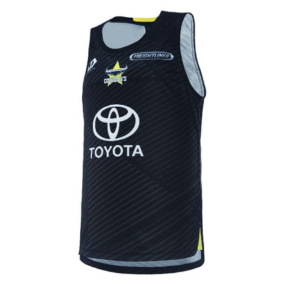 NRL 2024 ALT Training Singlet - North Queensland Cowboys - Black - Mens -DYNASTY