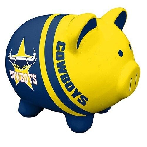 NRL Piggy Bank Money Box With Coin Slot - North Queensland Cowboys