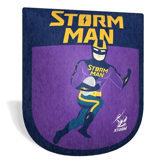 NRL Mascot Shaped Cushion - Melbourne Storm - 35cm x 40cm - Pillow