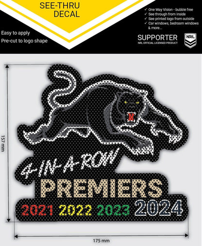 NRL 2024 PREMIERS SEE THRU LOGO DECAL - PENRITH PANTHERS