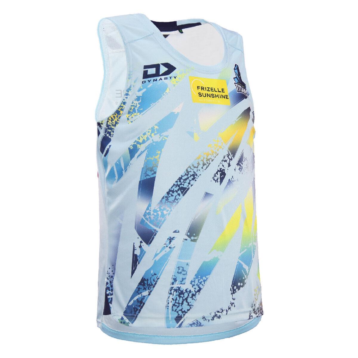 NRL 2024 Training Singlet - Gold Coast Titans - Light Blue - Adult - Mens