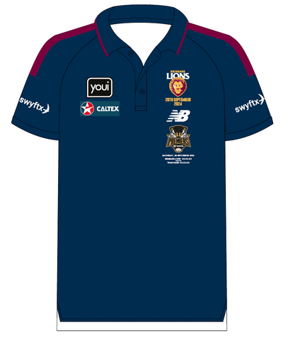 AFL 2024 PREMIERS MEDIA POLO - BRISBANE LIONS - MENS - ETA NOV 2024 - BELGRAVIA