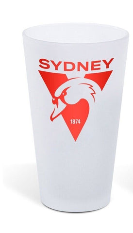 AFL Frosted Conical Glass - Sydney Swans - 500ml - Single