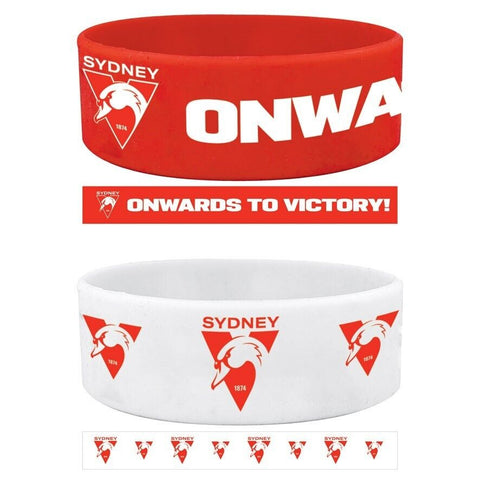 AFL Wrist Bands Set of 2 - Sydney Swans - Set of Two - Silicone Band