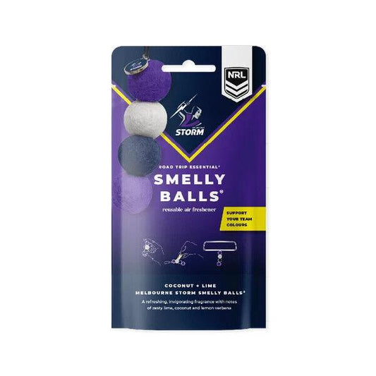 NRL Smelly Balls Set - Melbourne Storm - Re-useable Car Air Freshener