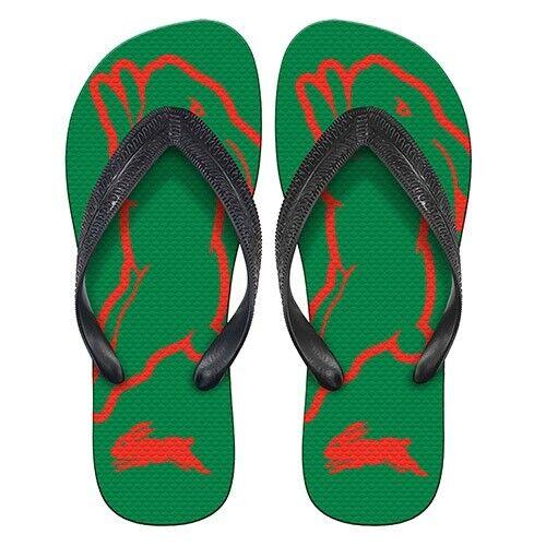 NRL Supporter Thongs - South Sydney Rabbitohs - Mens Size - Flip Flops - Shoe