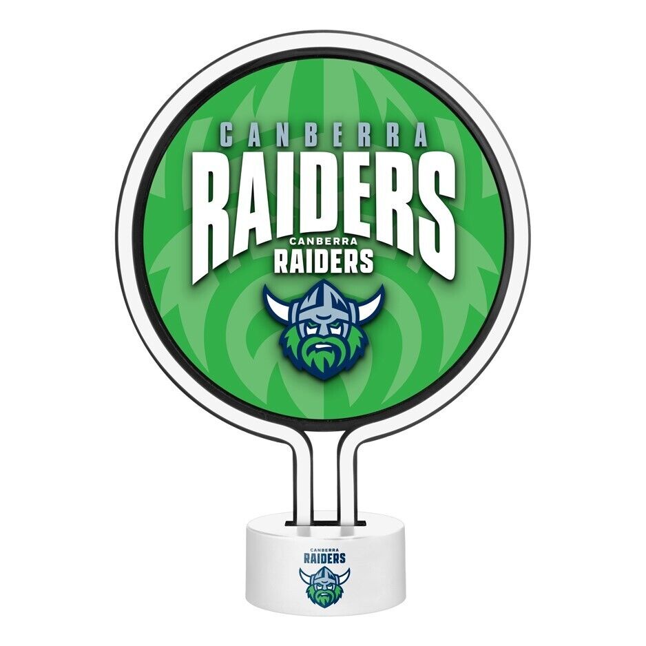 NRL Neon Light - Canberra Raiders - 30 x 21.5 x 8.5cm - Team Logo