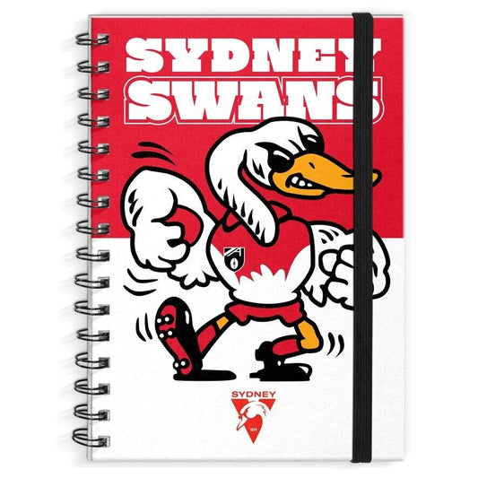 AFL A4 Hard Cover Notebook - Sydney Swans - 60 Page