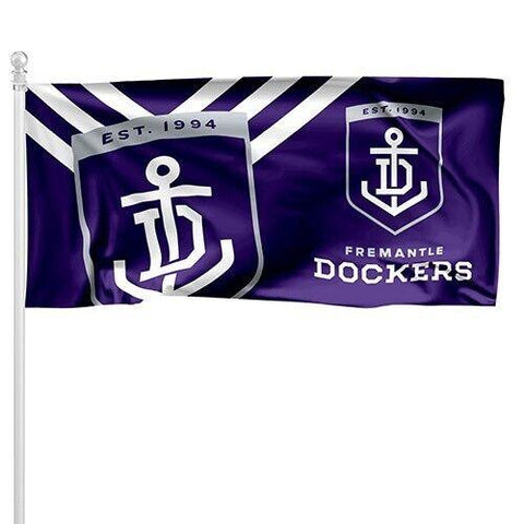 AFL Pole Flag - Fremantle Dockers - 90cm x 180cm - Steel Eyelet For Hanging