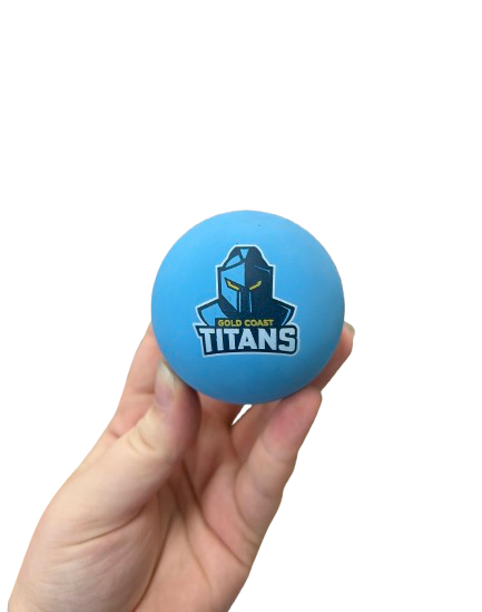 NRL Rubber High Bounce Hand Ball - Gold Coast Titans - Single - 6cm