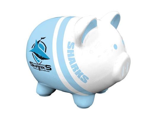 NRL Piggy Bank Money Box With Coin Slot - Cronulla Sharks