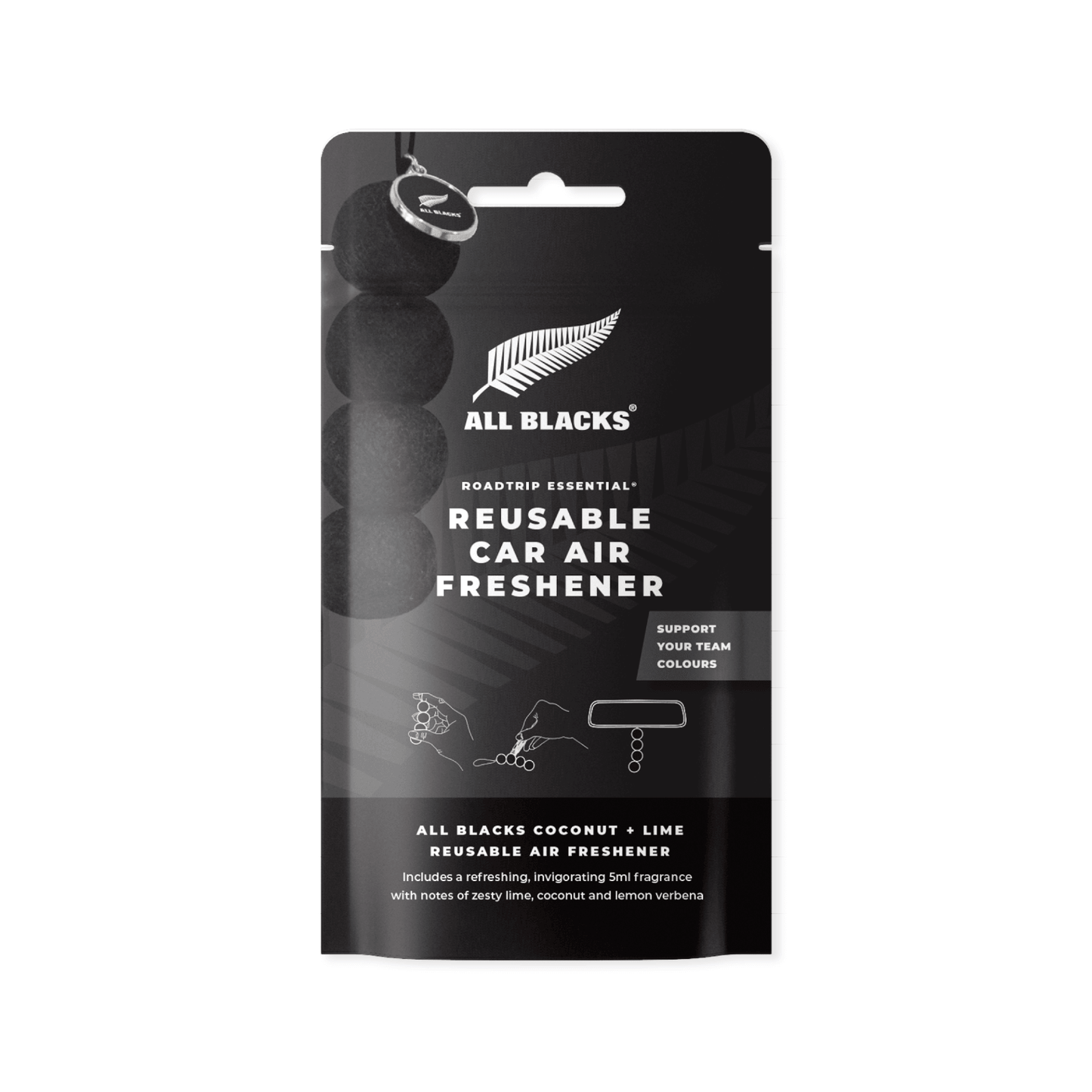 Rugby Union - Smelly Balls Set - NZ All Blacks - Re-useable Car Air Freshener