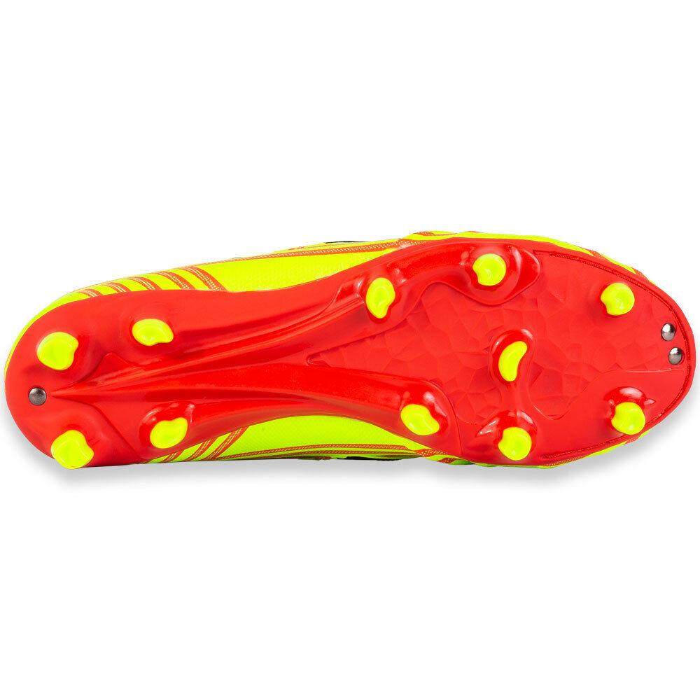 NOMIS Prodigy FG Football Boots - Fluro Yellow/Red/Black - Youth - Kids