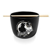 AFL Noodle Bowl with Chopsticks - Collingwood Magpies - Ceramic - 490ml Capacity