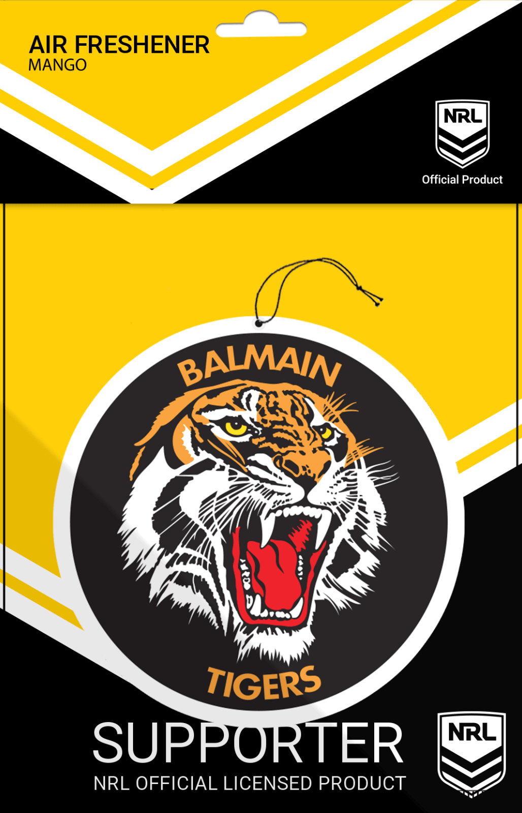 NRL Car Air Freshener - Balmain Tigers - Rugby League