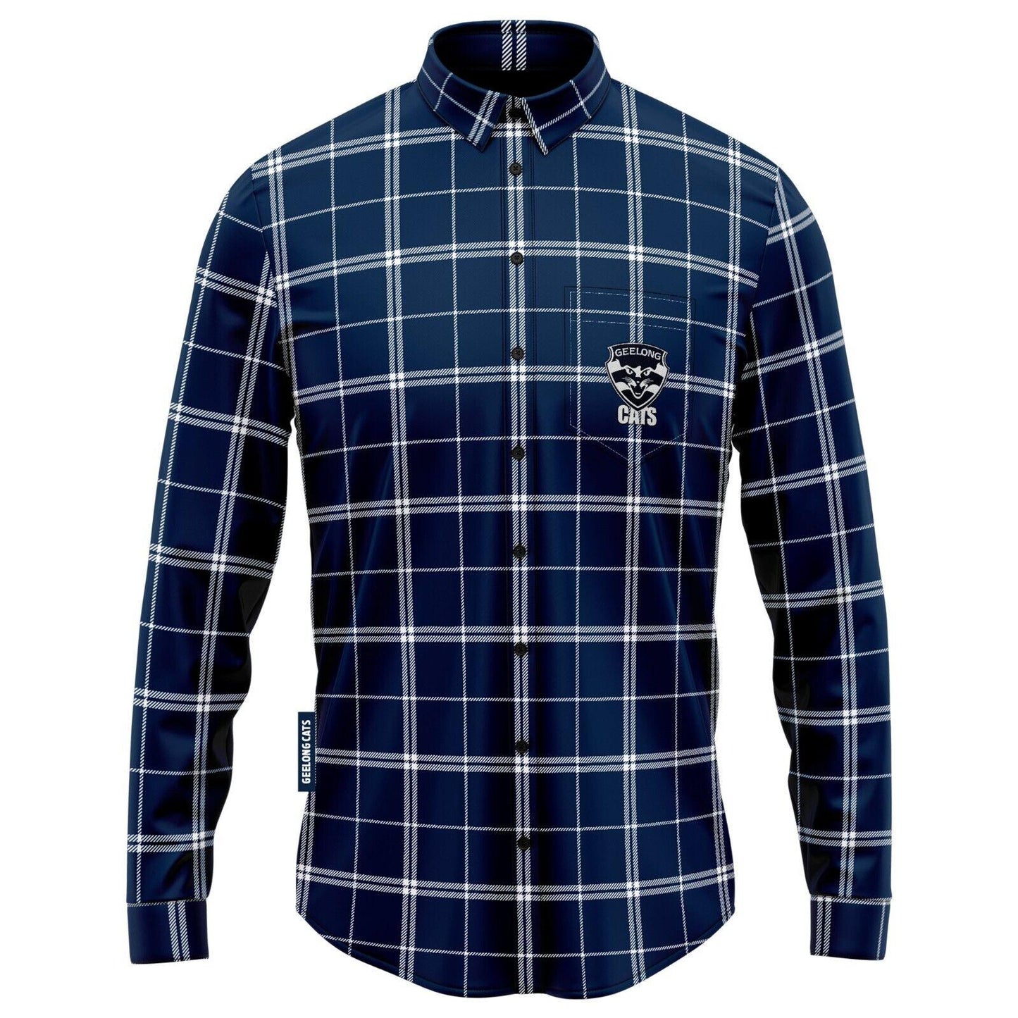 AFL 'Mustang' Flannel Polo - Geelong Cats - Flanno Shirt - Flannelette