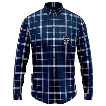 AFL 'Mustang' Flannel Polo - Geelong Cats - Flanno Shirt - Flannelette