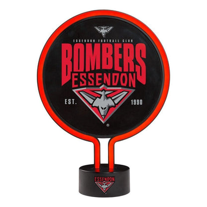 AFL Neon Light - Essendon Bombers - 30 x 21.5 x 8.5cm - Team Logo