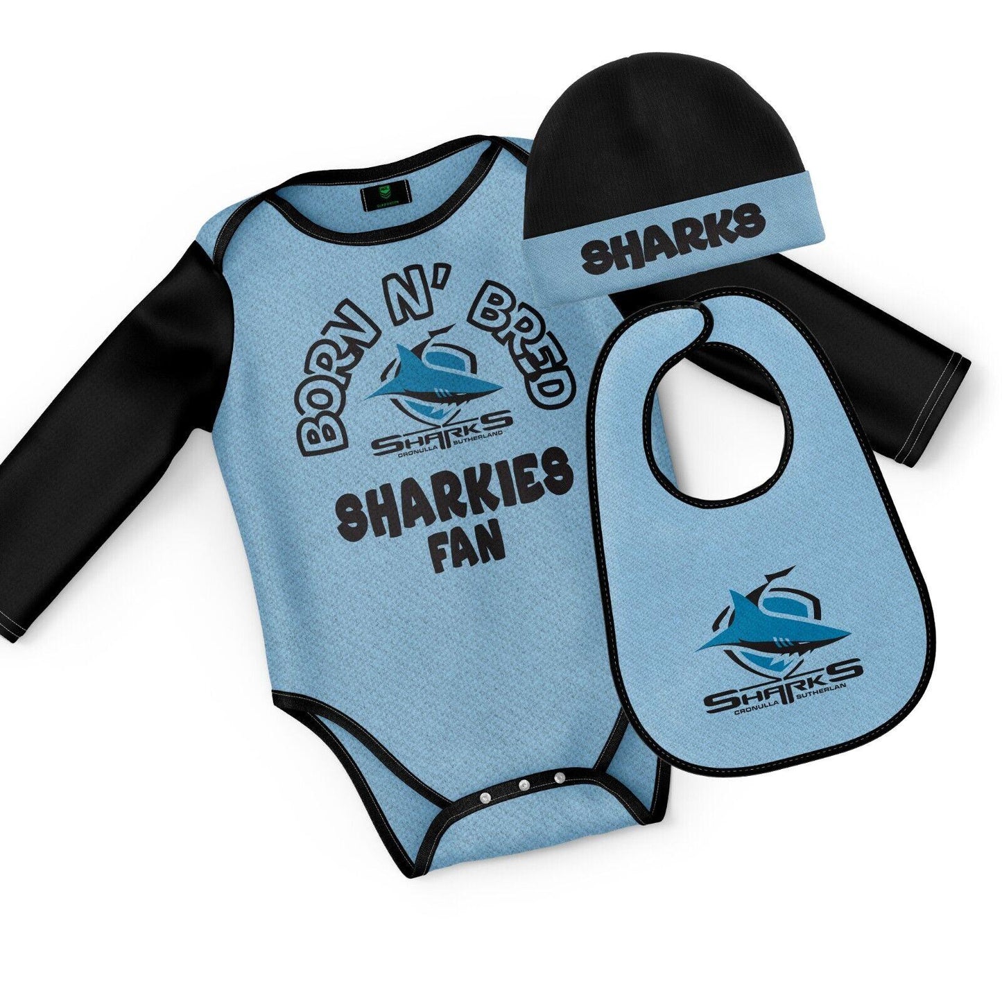 NRL 3 Piece 'Born & Bred' Set - Cronulla Sharks - Infant - Baby