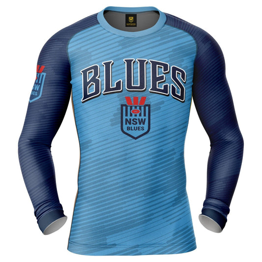 NRL Barrel Rash Vest - New South Wales Blues - UPV 50+ - Sun Shirt - Adult - NSW