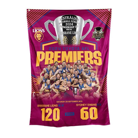 AFL 2024 PREMIERS TEAM PHOTO WALL CAPE FLAG - BRISBANE LIONS - ETA DEC 2024 -PH2