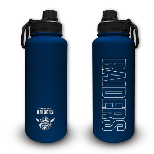 NRL Stainless Steel 960mL Drink Bottle - Canberra Raiders - Double Walled