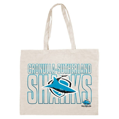 NRL Canvas Tote Bag - Cronulla Sharks - Re-Useable Carry Bag