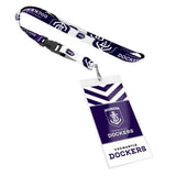 AFL Lanyard & Clear Card Holder - Fremantle Dockers - Key Chain