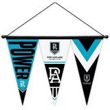 AFL Multi Pennant Flag - Port Adelaide Power - Set Of 3 - Inc Hanger