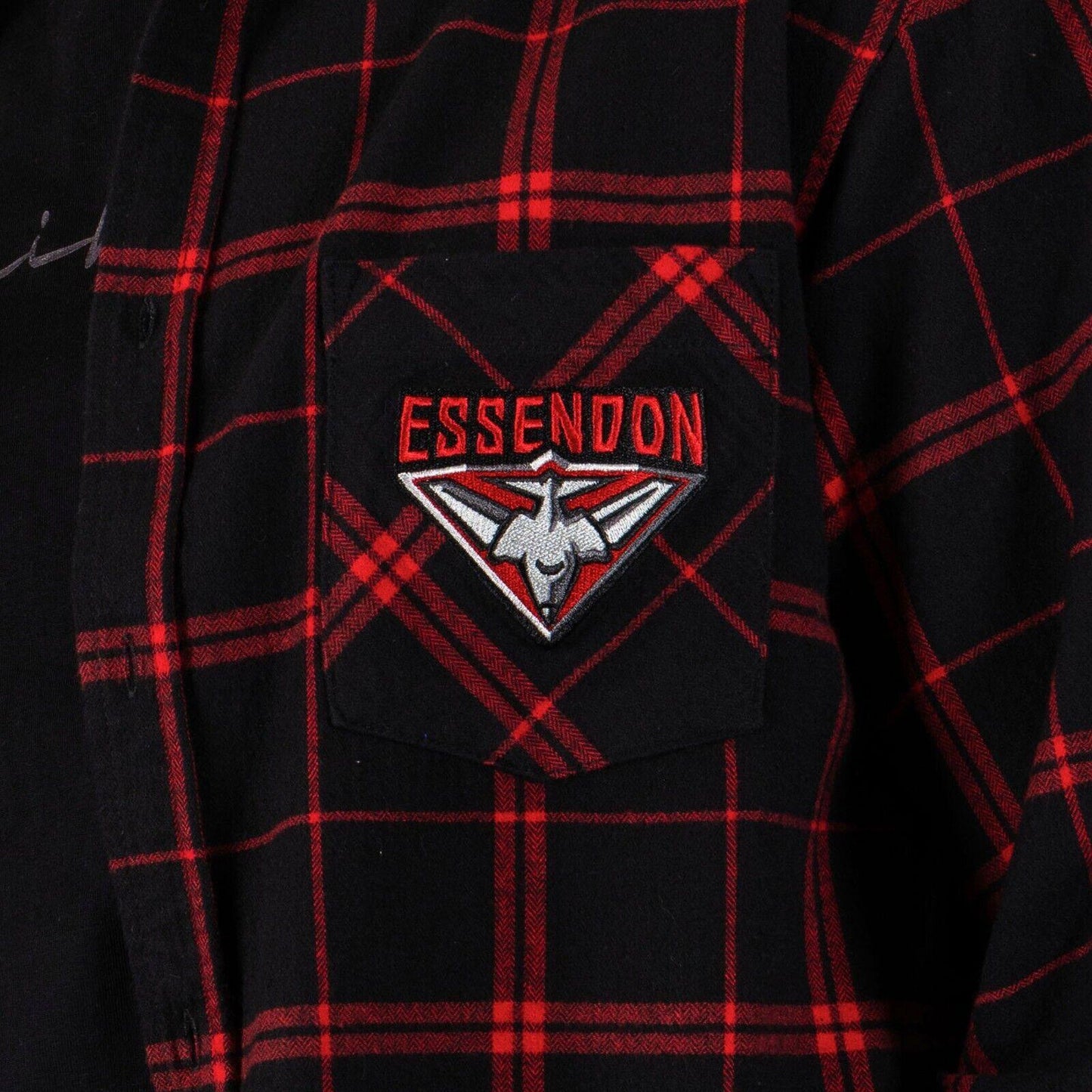 AFL 'Mustang' Flannel Polo - Essendon Bombers - Flanno Shirt - Flannelette