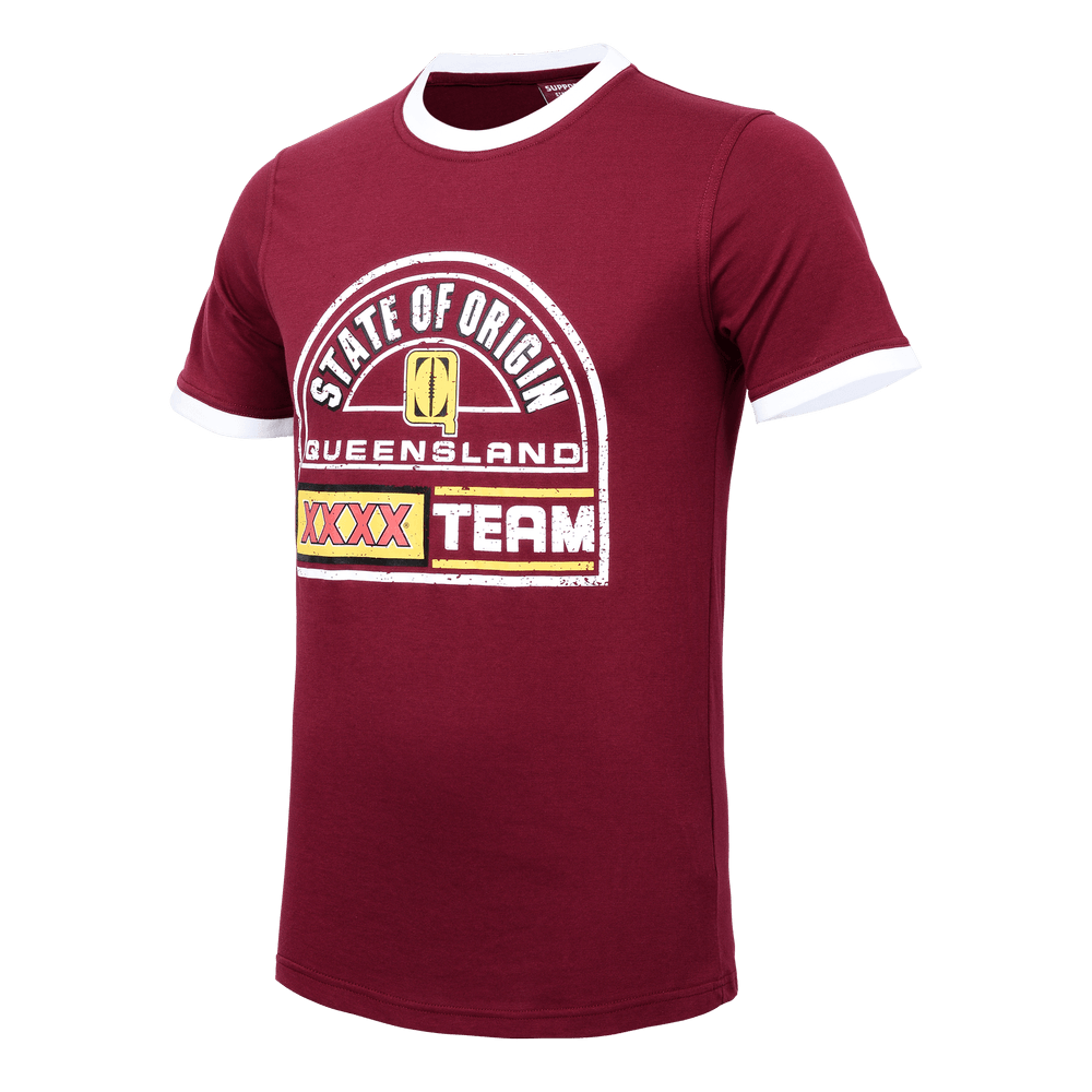 NRL Retro Heritage Tee Shirt - QLD Maroons - State of Origin - Queensland