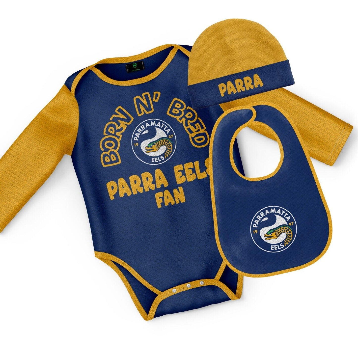 NRL 3 Piece 'Born & Bred' Set - Parramatta Eels - Infant - Baby