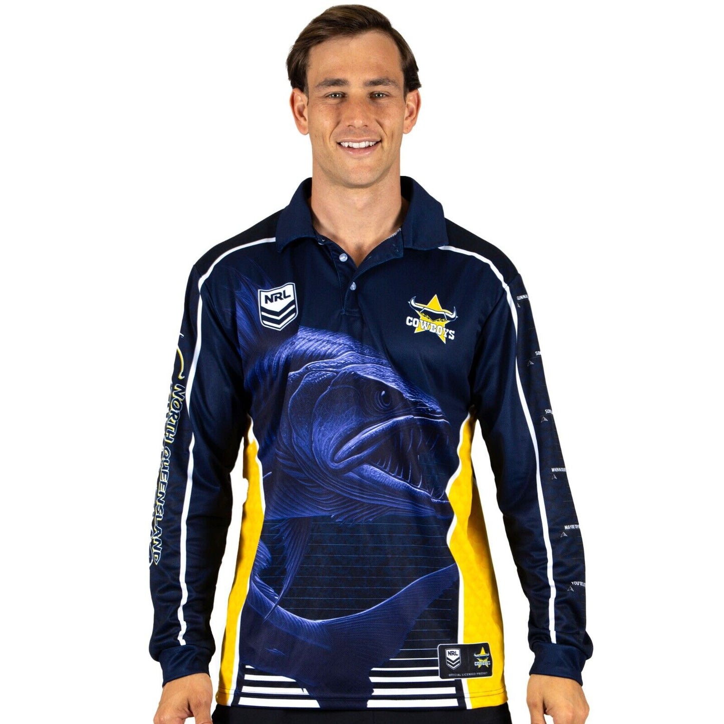 NRL 'Barracuda' Fishing Shirt - North Queensland Cowboys - Adult - Mens - Polo