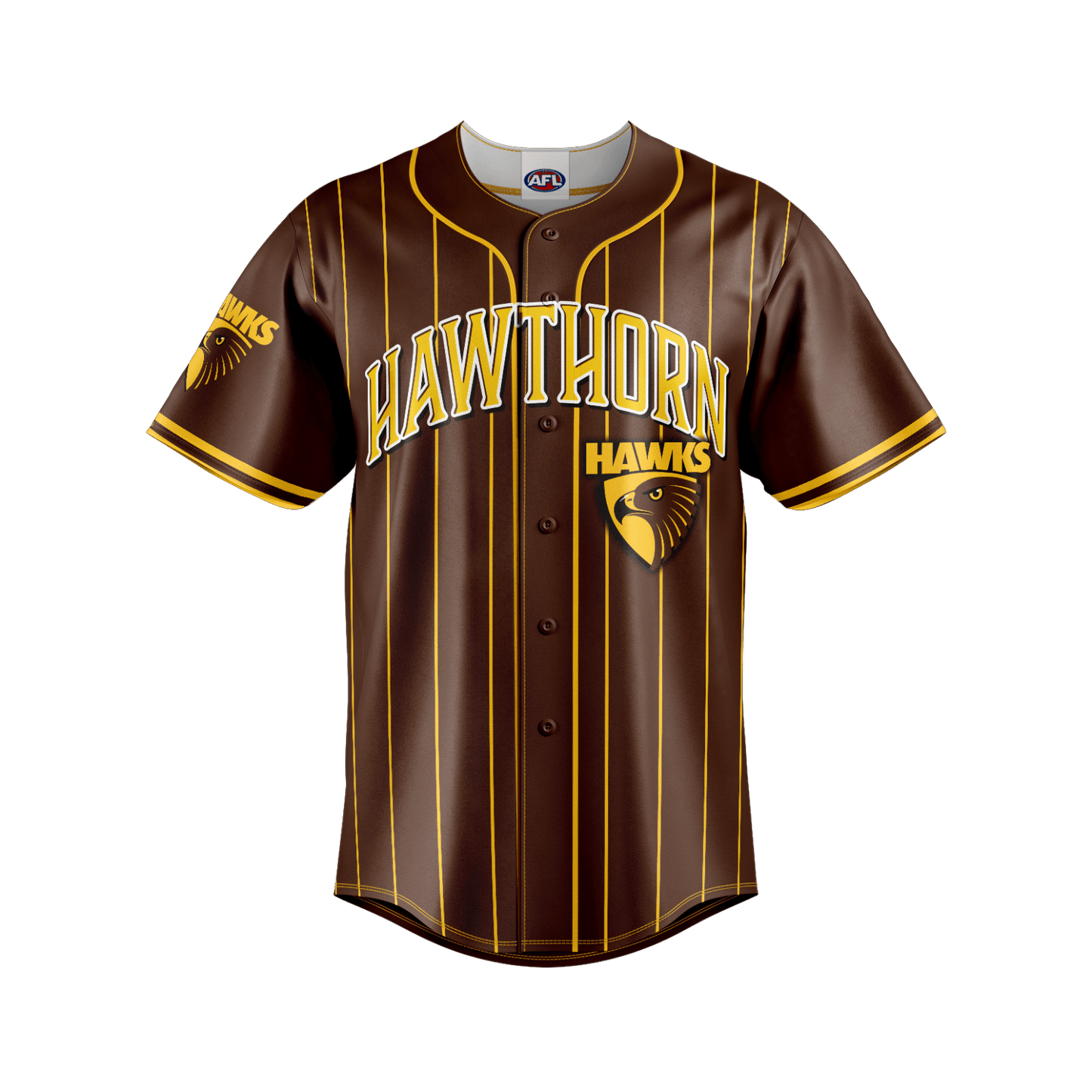 AFL 'Slugger' Baseball Shirt - Hawthorn Hawks - Tee - Aussie Rules