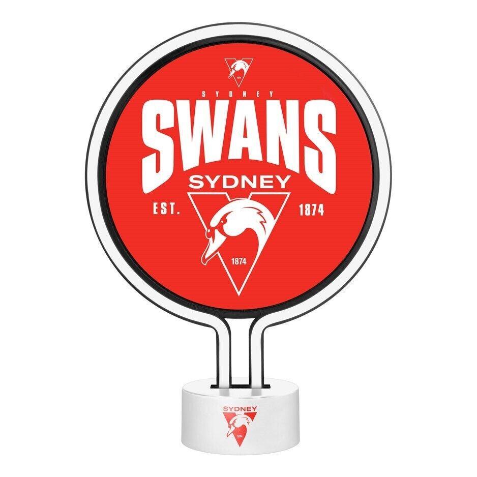 AFL Neon Light - Sydney Swans - 30 x 21.5 x 8.5cm - Team Logo