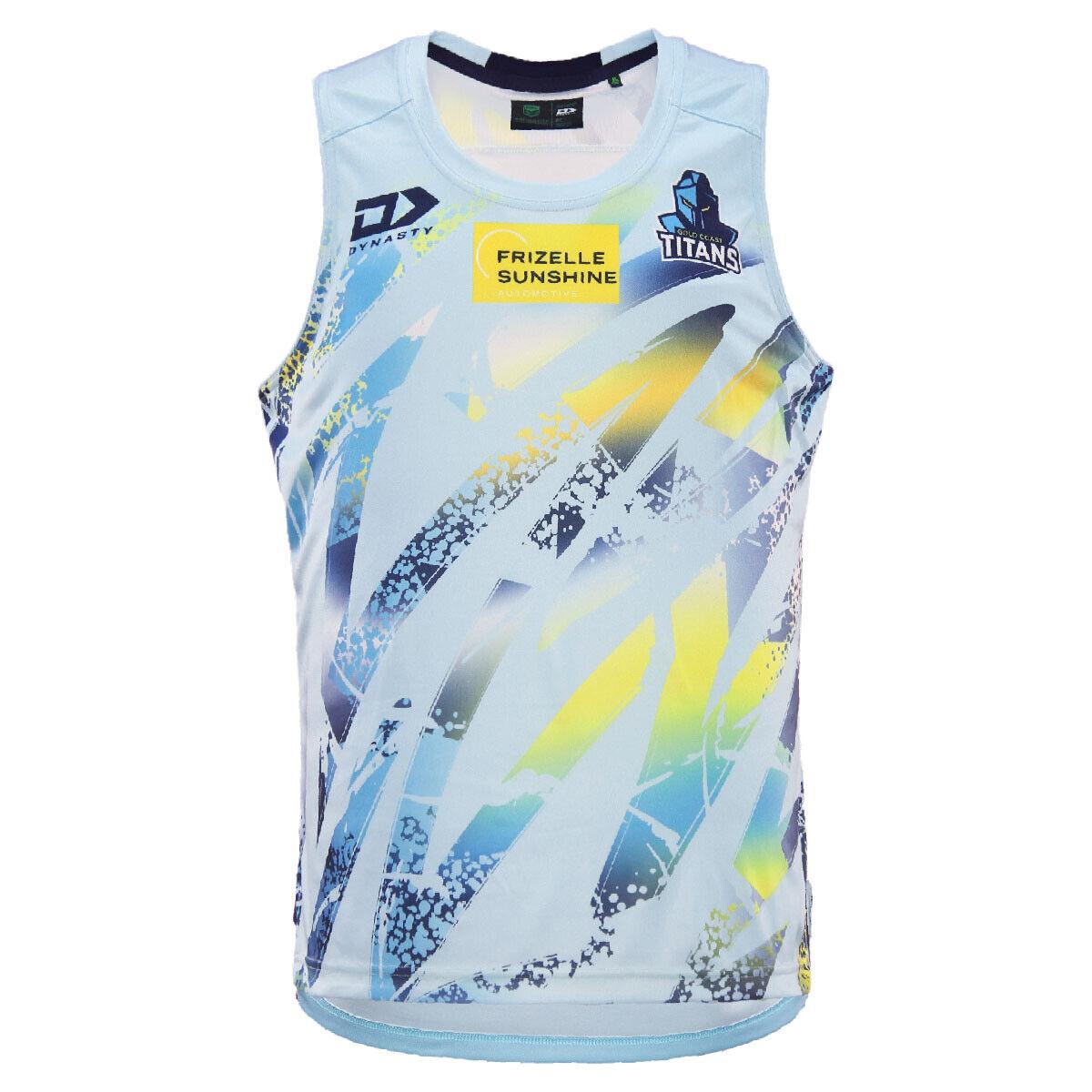 NRL 2024 Training Singlet - Gold Coast Titans - Light Blue - Adult - Mens