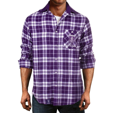 AFL Flannel Polo - Fremantle Dockers - Flanno - Flannelette Shirt