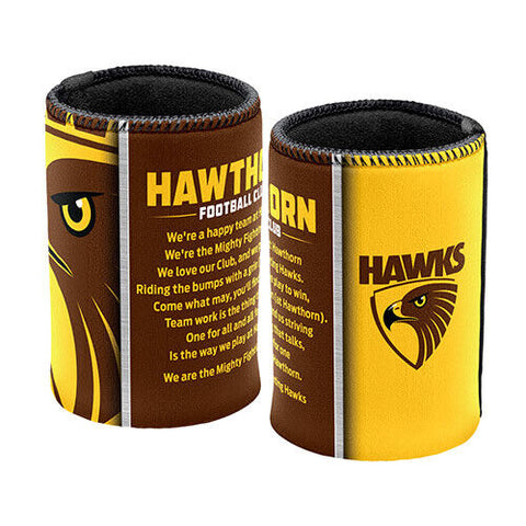 AFL Drink Stubby Cooler -Team Song - Hawthorn Hawks - Can Cooler