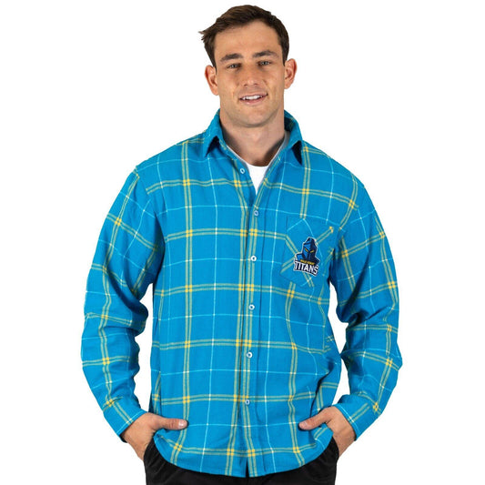 NRL 'Mustang' Flannel Polo - Gold Coast Titans - Flanno Shirt