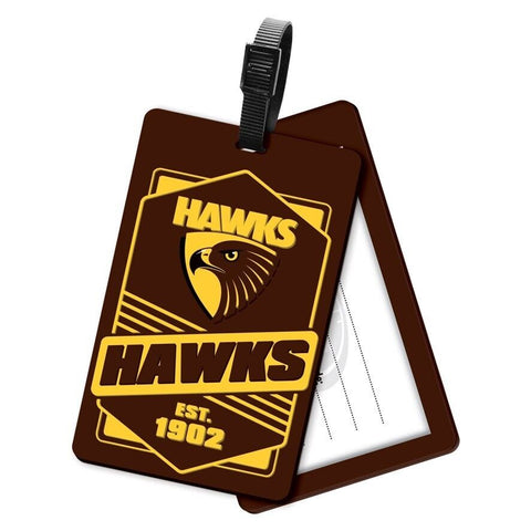 AFL Rubber Bag Tag - Hawthorn Hawks - School Travel Work